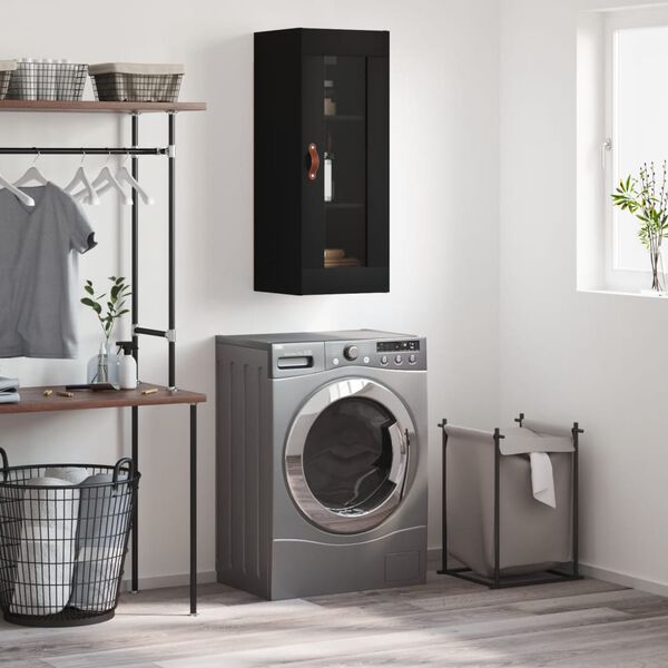 vidaXL fekete fali szekr&eacute;ny 34,5x34x90 cm