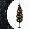 vidaXL Karcs&uacute; műkar&aacute;csonyfa g&ouml;mb&ouml;kkel 120 cm 150 LED Meleg feh&eacute;r