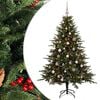 vidaXL Műkar&aacute;csonyfa g&ouml;mbbel 150 cm 150 LED Meleg feh&eacute;r PVC &eacute;s f&eacute;m