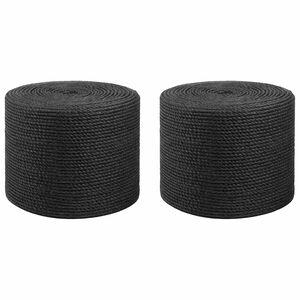 vidaXL Jutasz&aacute;l 2 db 2 mm Fekete 100% Tossa kender