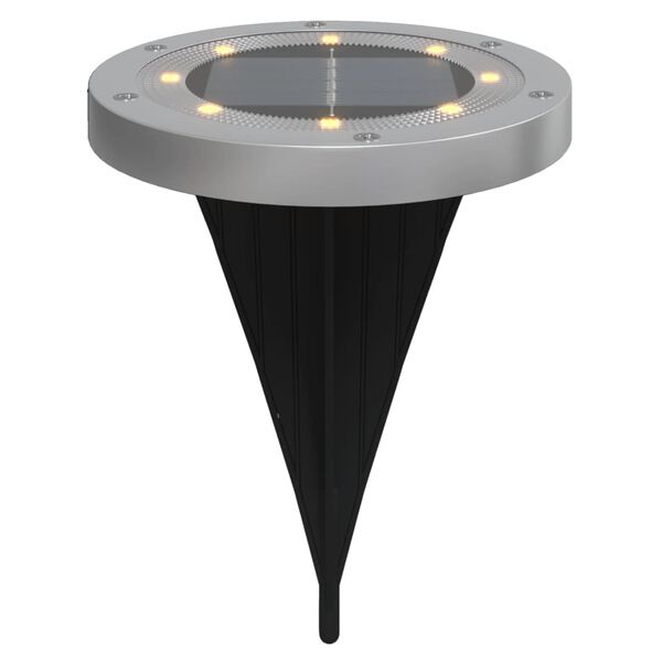 vidaXL 12 db meleg feh&eacute;r napelemes k&uuml;lt&eacute;ri talajl&aacute;mpa t&uuml;sk&eacute;vel