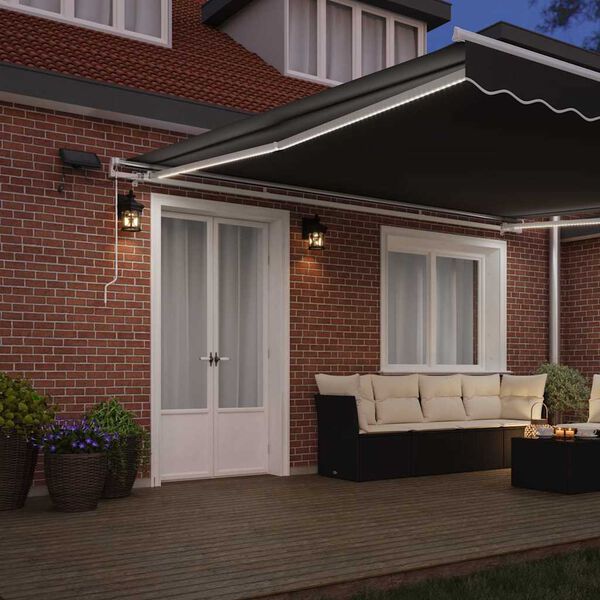 vidaXL Napernyő keret LED -es lámpákkal Fehér 500 × 350 cm Alumínium