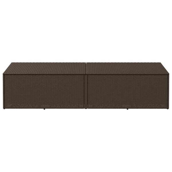 vidaXL barna polyrattan kerti t&aacute;rol&oacute;l&aacute;da 220x50x58 cm