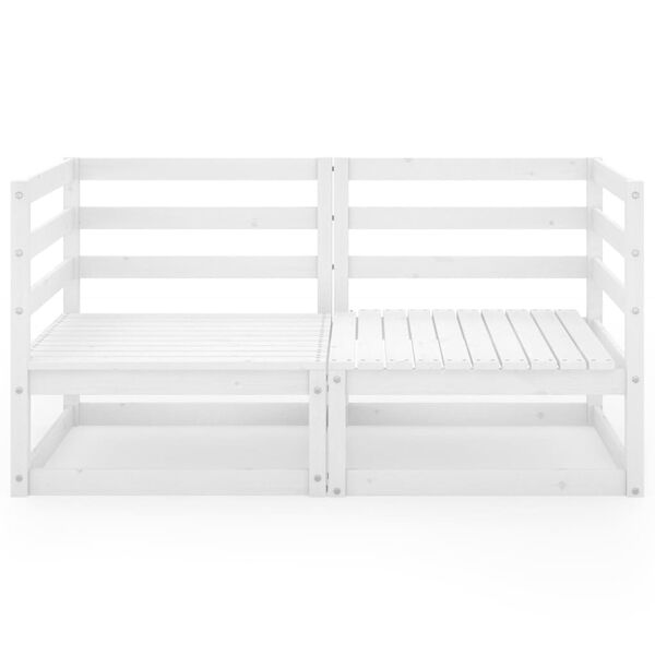 vidaXL kétszemélyes fehér tömör fenyőfa kerti kanapé