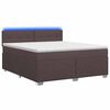 vidaXL Boxspring &aacute;gy matraccal &eacute;s LED-del S&ouml;t&eacute;t Barna 180 x 200 cm