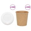 vidaXL 1000 db pap&iacute;r k&aacute;v&eacute;scs&eacute;sz&eacute;k fedővel 4oz 100ml