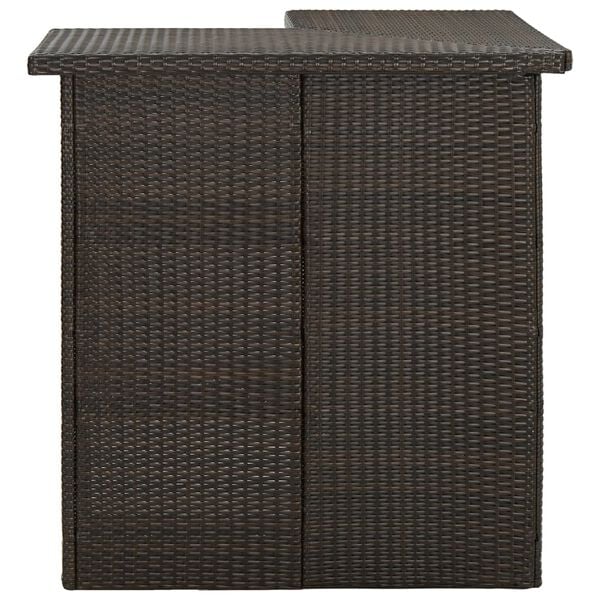 vidaXL barna polyrattan sarok bárasztal 100 x 50 x 105 cm