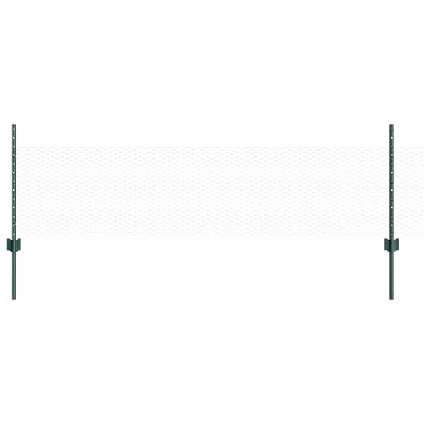 vidaXL Ker&iacute;t&eacute;s oszlopokkal Z&ouml;ld 0,5 x 10 m Ac&eacute;l &eacute;s PVC