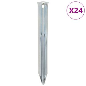 vidaXL 24 db horganyzott ac&eacute;l s&aacute;torszeg 17 cm &Oslash;20 mm