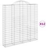 vidaXL 12 db &iacute;ves horganyzott vas gabion kos&aacute;r 200x30x200/220 cm
