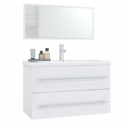 vidaXL 3 részes magasfényű fehér fürdőszobai bútorgarnitúra