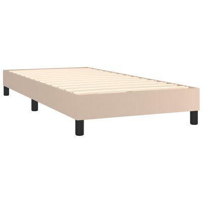 vidaXL cappuccino színű műbőr rugós ágy matraccal 100 x 200 cm