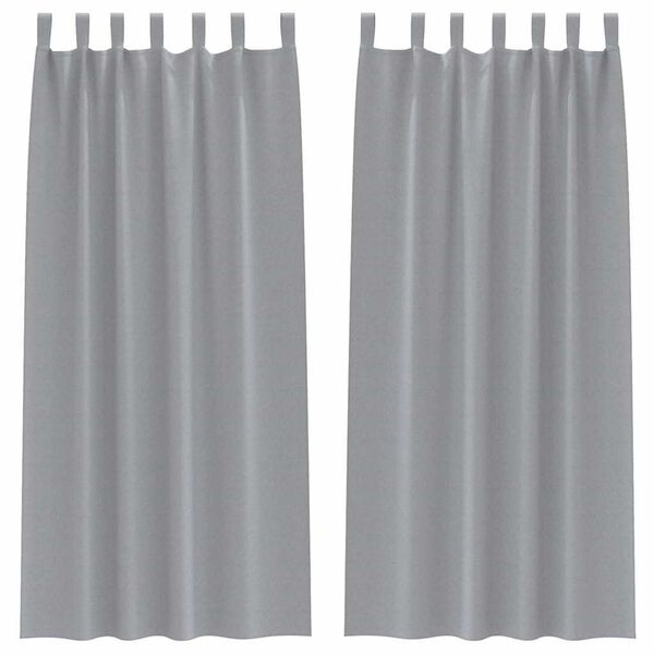 vidaXL Fekete F&uuml;gg&ouml;ny Gyűrűkkel 2 pcs Vil&aacute;gossz&uuml;rke 245 x 140 cm