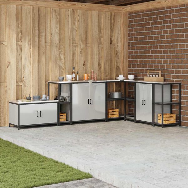 vidaXL Konyhai T&aacute;rol&aacute;s polcokkal t&aacute;rol&oacute;val Ez&uuml;st 30 x 50 x 92 cm Ac&eacute;l