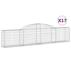 vidaXL 17 db &iacute;ves horganyzott vas gabion kos&aacute;r 300x30x60/80 cm