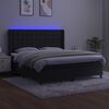 vidaXL fekete b&aacute;rsony rug&oacute;s &eacute;s LED-es &aacute;gy matraccal 180x200 cm