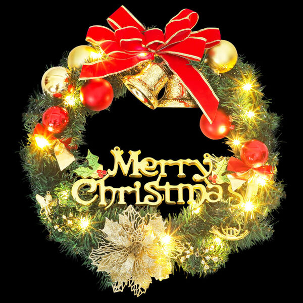 vidaXL zöld 15 LED-es karácsonyi koszorú 30 cm