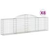 vidaXL 8 db íves horganyzott vas gabion kosár 300x30x80/100 cm