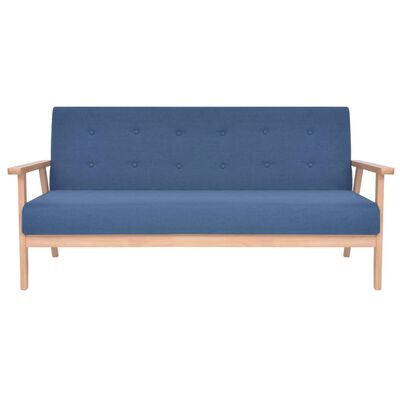 vidaXL 3 személyes kék szövet kanapé