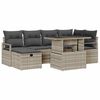 vidaXL Kerti Kanap&eacute; Szett p&aacute;rn&aacute;val 7 pcs Vil&aacute;gossz&uuml;rke Poli rattan