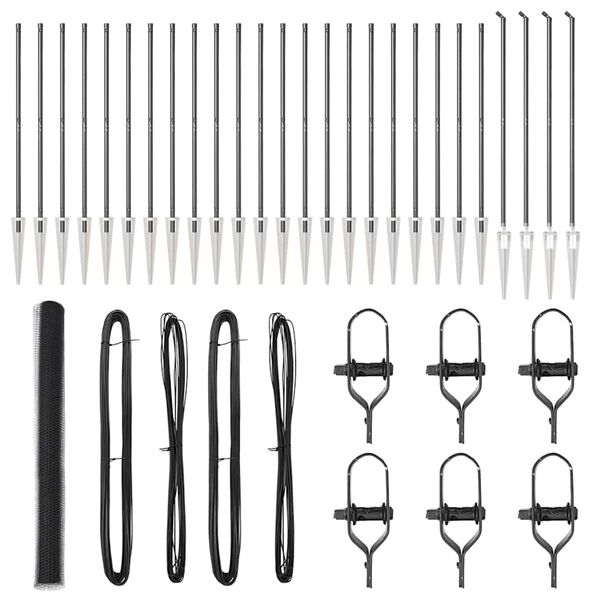 vidaXL Ker&iacute;t&eacute;soszlop Sz&uuml;rke 50 x 1,6 m (13 mm h&aacute;l&oacute;) Ac&eacute;l &eacute;s PVC