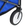 vidaXL kék acél összecsukható kézikocsi védőtetővel