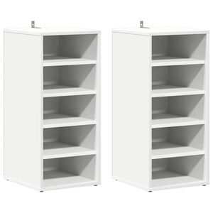 vidaXL 2 db feh&eacute;r szerelt fa cipősszekr&eacute;ny 31,5 x 35 x 70 cm