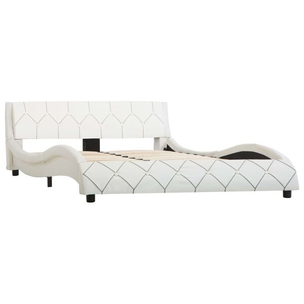 vidaXL feh&eacute;r műbőr &aacute;gykeret 140 x 200 cm