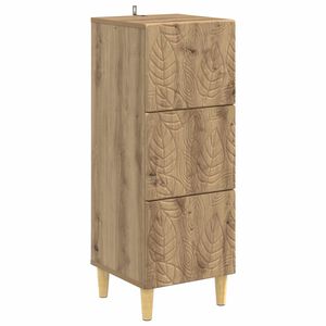 vidaXL Fi&oacute;kos szekr&eacute;ny 33 x 34,5 x 90 cm Szerelt Fa K&eacute;zműves T&ouml;lgy