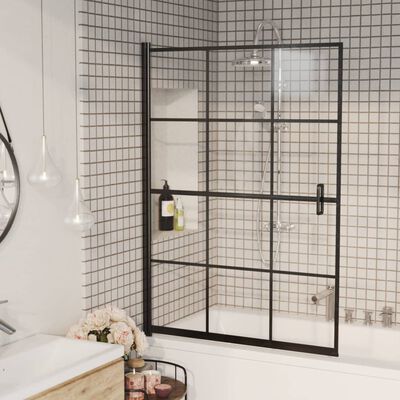 vidaXL fekete ESG zuhanykabin 100 x 140 cm