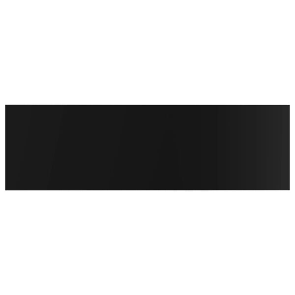 vidaXL 8 db magasfényű fekete forgácslap könyvespolc 100 x 30 x 1,5 cm