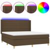 vidaXL barna sz&ouml;vet rug&oacute;s &eacute;s LED-es &aacute;gy matraccal 160x200 cm