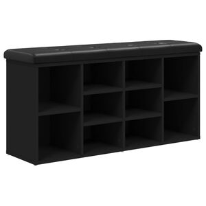 vidaXL fekete szerelt fa cipőt&aacute;rol&oacute; pad 102 x 32 x 50 cm