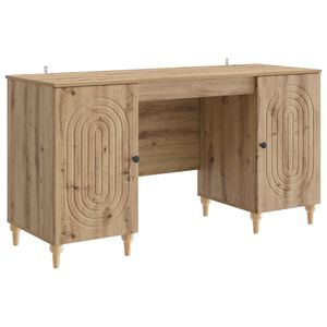 vidaXL Asztal K&eacute;zműves T&ouml;lgy 142,5 x 50 x 75 cm Szerelt Fa