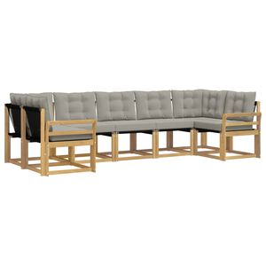 vidaXL K&uuml;lt&eacute;ri kanap&eacute; szett p&aacute;rn&aacute;val 7 pcs Feh&eacute;r &eacute;s Vil&aacute;gossz&uuml;rke