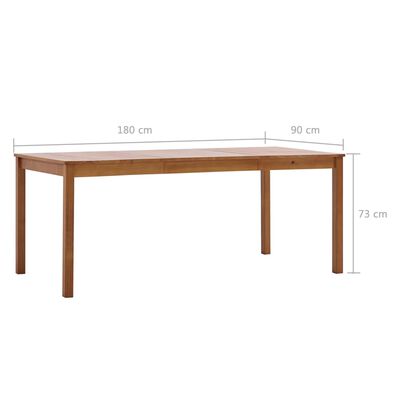 vidaXL mézbarna fenyőfa étkezőasztal 180 x 90 x 73 cm