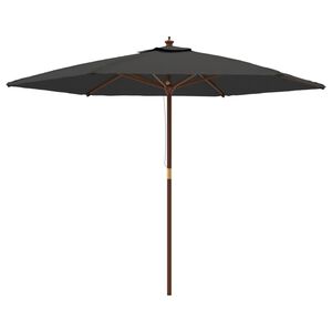 vidaXL antracitsz&uuml;rke kerti napernyő fa r&uacute;ddal 299 x 240 cm