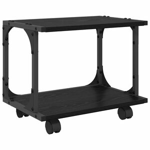 vidaXL Nyomtat&oacute;&aacute;llv&aacute;ny Fekete T&ouml;lgy 41 x 28 x 33,5 cm Szerelt Fa