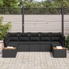 vidaXL Kerti Kanap&eacute; Szett p&aacute;rn&aacute;val t&aacute;rol&oacute;val 7 pcs Fekete Polyrattan
