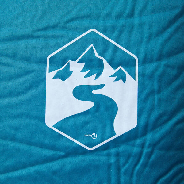 vidaXL 1 személyes türkizkék önfelfújó kempingmatrac párnával