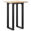 vidaXL t&ouml;m&ouml;r fenyőfa &eacute;s ac&eacute;l &eacute;tkezőasztal O-v&aacute;zzal 50x50x75,5 cm