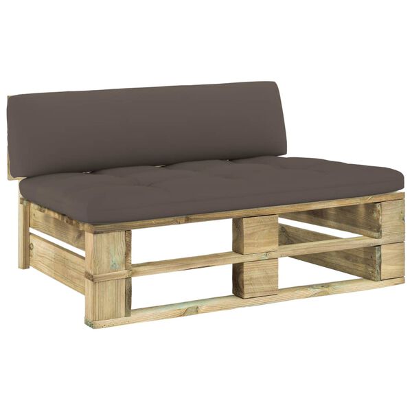 vidaXL z&ouml;ld impregn&aacute;lt fenyőfa kerti k&ouml;z&eacute;pső raklapkanap&eacute;