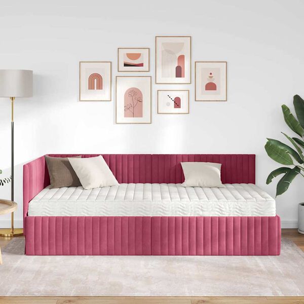 vidaXL Sarok &Aacute;gykeret Matraccal fejt&aacute;ml&aacute;val 2 pcs Z&ouml;ld B&aacute;rsony