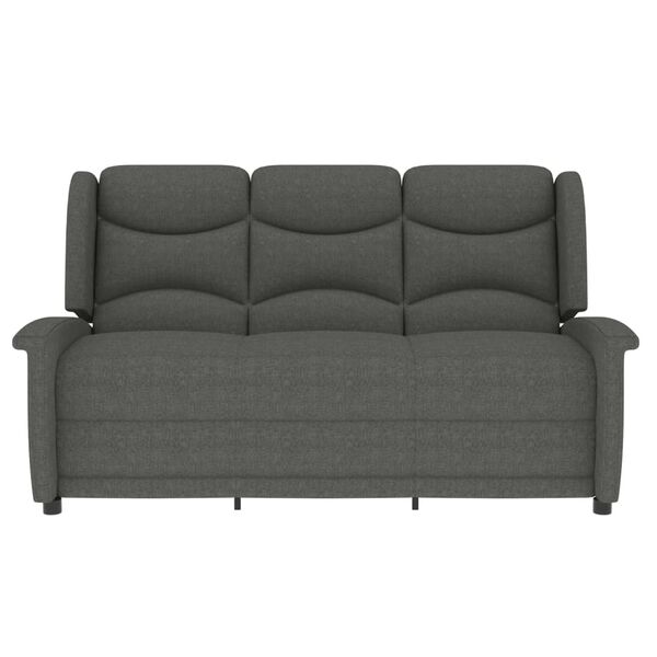 vidaXL 3 személyes világosszürke szövet masszázsfotel