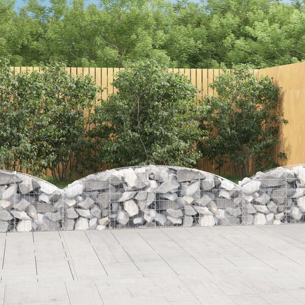 vidaXL &iacute;ves horganyzott vas gabion kos&aacute;r 200x30x40/60 cm