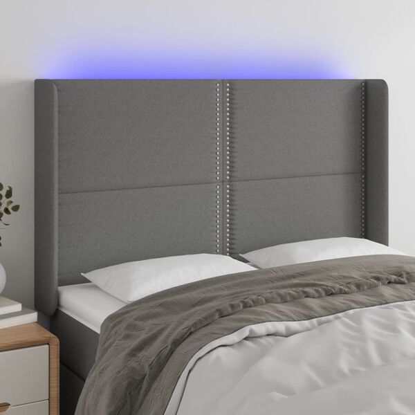 vidaXL s&ouml;t&eacute;tsz&uuml;rke sz&ouml;vet LED-es fejt&aacute;mla 147x16x118/128 cm