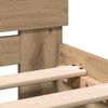 vidaXL Ágykeret fejtámlával Artisan tölgy 203 x 185 x 70 cm Faanyag