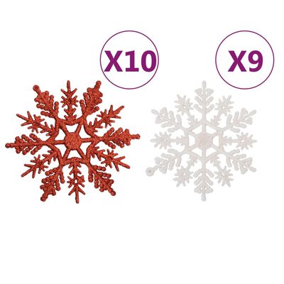 vidaXL 108 részes piros és fehér karácsonyi gömbszett
