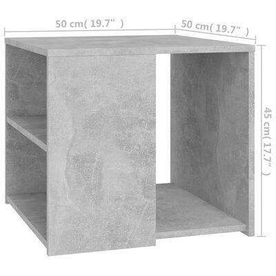 vidaXL betonszürke forgácslap kisasztal 50 x 50 x 45 cm