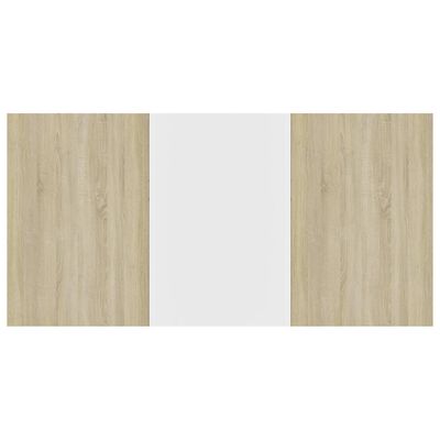 vidaXL fehér-sonoma színű forgácslap étkezőasztal 160 x 80 x 76 cm